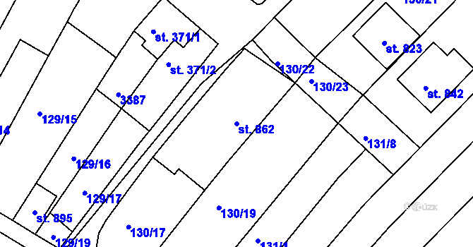 Parcela st. 862 v KÚ Zlechov, Katastrální mapa