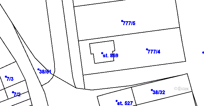 Parcela st. 869 v KÚ Zlechov, Katastrální mapa