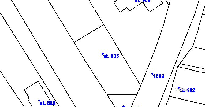 Parcela st. 903 v KÚ Zlechov, Katastrální mapa