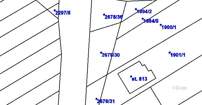 Parcela st. 2678/30 v KÚ Zlechov, Katastrální mapa
