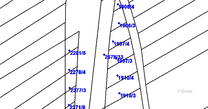 Parcela st. 2678/33 v KÚ Zlechov, Katastrální mapa