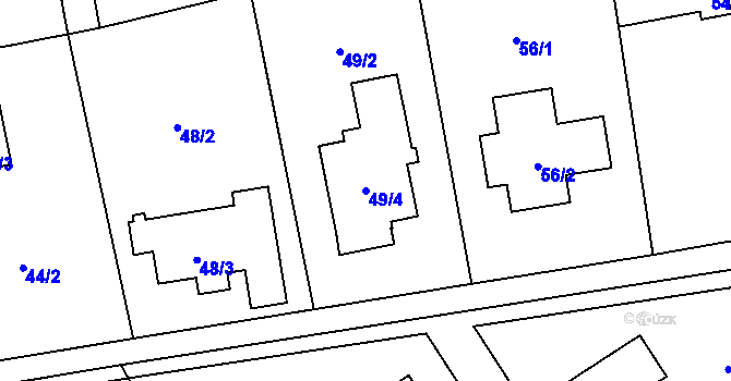 Parcela st. 49/4 v KÚ Sobín, Katastrální mapa