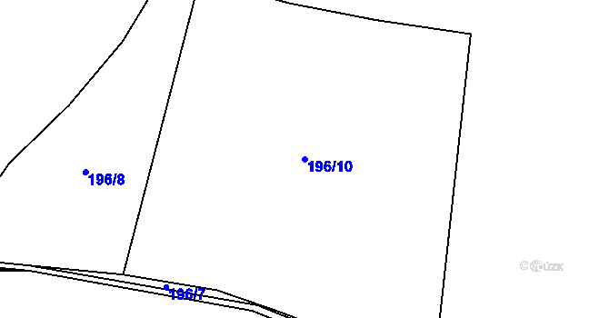 Parcela st. 196/10 v KÚ Sobín, Katastrální mapa