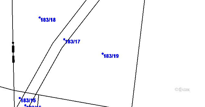 Parcela st. 183/19 v KÚ Sobín, Katastrální mapa