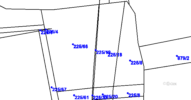 Parcela st. 225/19 v KÚ Sobín, Katastrální mapa