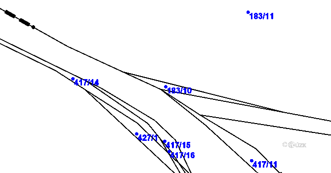 Parcela st. 183/10 v KÚ Sobín, Katastrální mapa