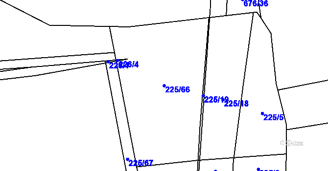 Parcela st. 225/66 v KÚ Sobín, Katastrální mapa