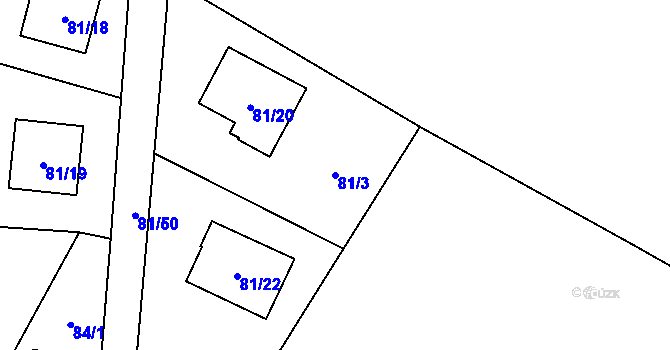 Parcela st. 81/3 v KÚ Zličín, Katastrální mapa