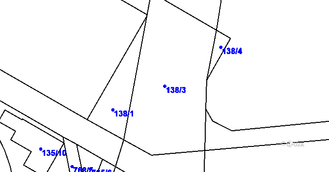 Parcela st. 138/3 v KÚ Zličín, Katastrální mapa