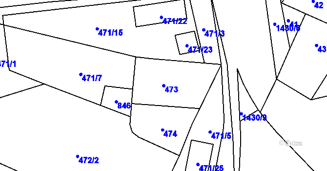 Parcela st. 473 v KÚ Zličín, Katastrální mapa