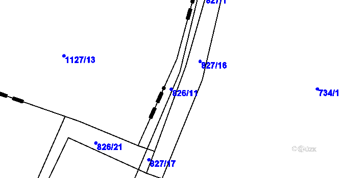 Parcela st. 826/11 v KÚ Zličín, Katastrální mapa