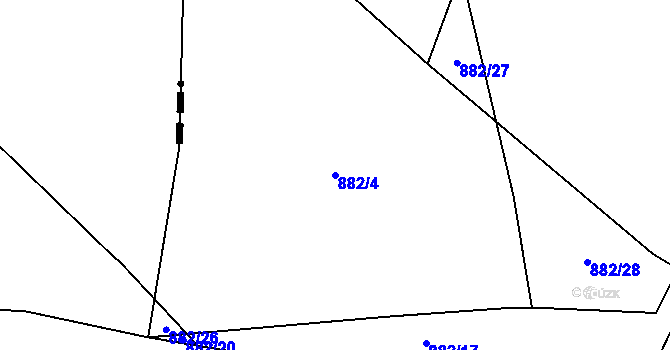 Parcela st. 882/4 v KÚ Zličín, Katastrální mapa
