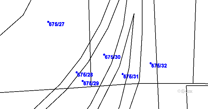 Parcela st. 675/30 v KÚ Zličín, Katastrální mapa