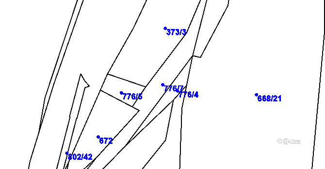 Parcela st. 776/7 v KÚ Zličín, Katastrální mapa