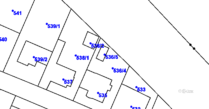 Parcela st. 536/5 v KÚ Zličín, Katastrální mapa