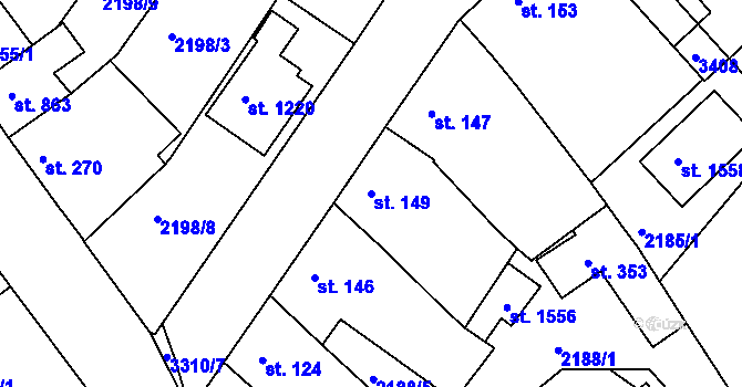 Parcela st. 149 v KÚ Zliv u Českých Budějovic, Katastrální mapa