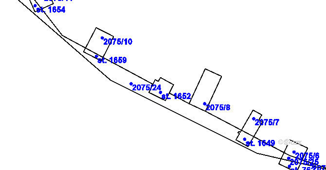 Parcela st. 2075/9 v KÚ Zliv u Českých Budějovic, Katastrální mapa