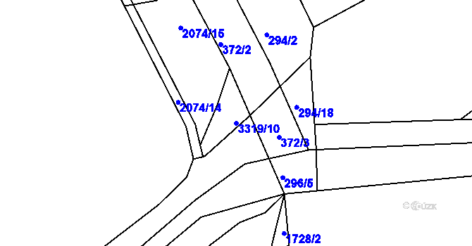 Parcela st. 3319/10 v KÚ Zliv u Českých Budějovic, Katastrální mapa