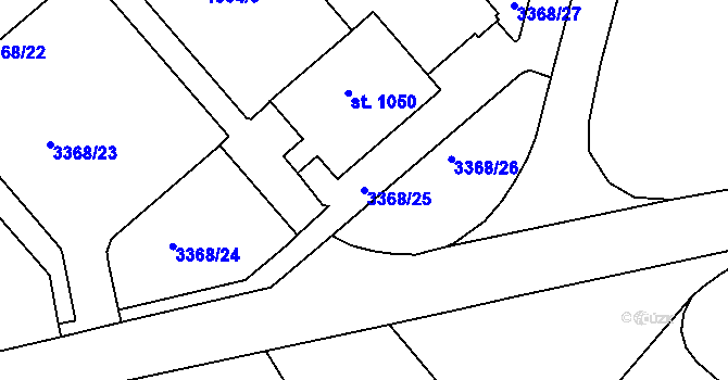 Parcela st. 3368/25 v KÚ Zliv u Českých Budějovic, Katastrální mapa