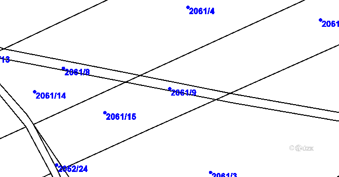 Parcela st. 2061/9 v KÚ Zliv u Českých Budějovic, Katastrální mapa