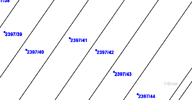 Parcela st. 2397/42 v KÚ Zliv u Českých Budějovic, Katastrální mapa