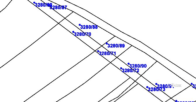 Parcela st. 3280/71 v KÚ Zliv u Českých Budějovic, Katastrální mapa