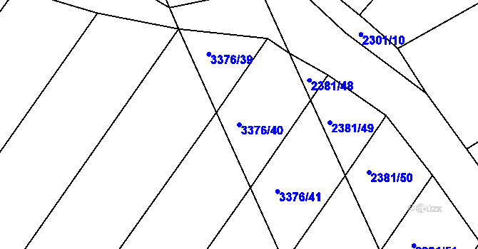 Parcela st. 3376/40 v KÚ Zliv u Českých Budějovic, Katastrální mapa