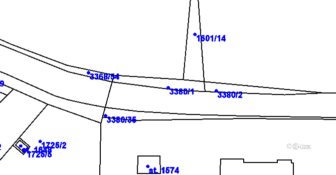 Parcela st. 3380/1 v KÚ Zliv u Českých Budějovic, Katastrální mapa