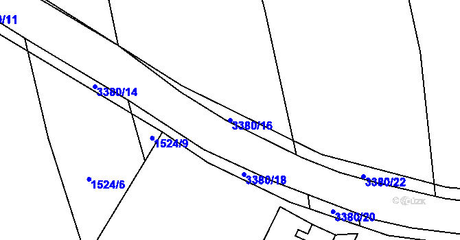 Parcela st. 3380/16 v KÚ Zliv u Českých Budějovic, Katastrální mapa