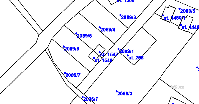 Parcela st. 1547 v KÚ Zliv u Českých Budějovic, Katastrální mapa