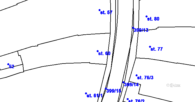 Parcela st. 60 v KÚ Zlobice, Katastrální mapa
