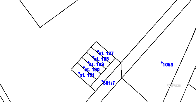 Parcela st. 187 v KÚ Zlobice, Katastrální mapa