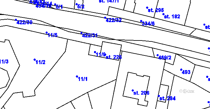 Parcela st. 226 v KÚ Zlobice, Katastrální mapa