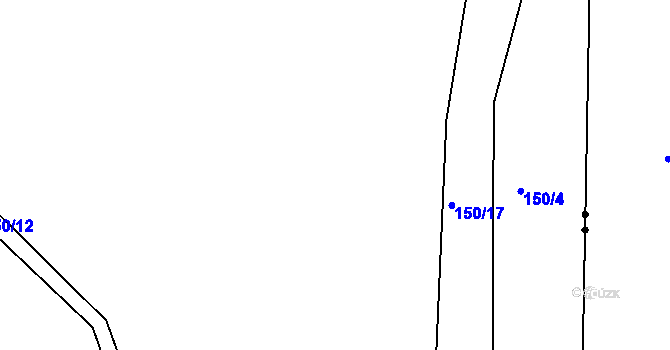 Parcela st. 150/3 v KÚ Lisovice, Katastrální mapa