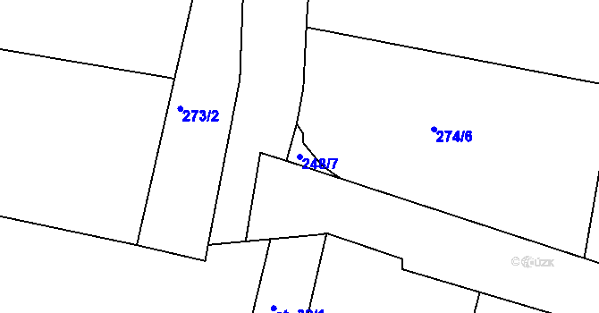 Parcela st. 248/7 v KÚ Lisovice, Katastrální mapa