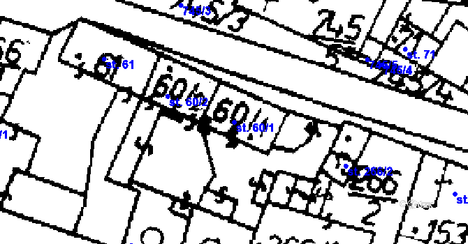 Parcela st. 60/1 v KÚ Zlonice, Katastrální mapa