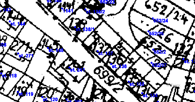 Parcela st. 137 v KÚ Zlonice, Katastrální mapa