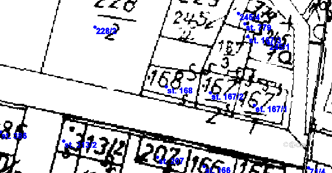 Parcela st. 168 v KÚ Zlonice, Katastrální mapa