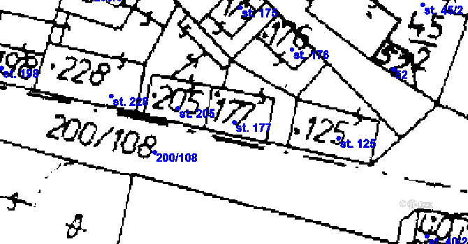 Parcela st. 177 v KÚ Zlonice, Katastrální mapa