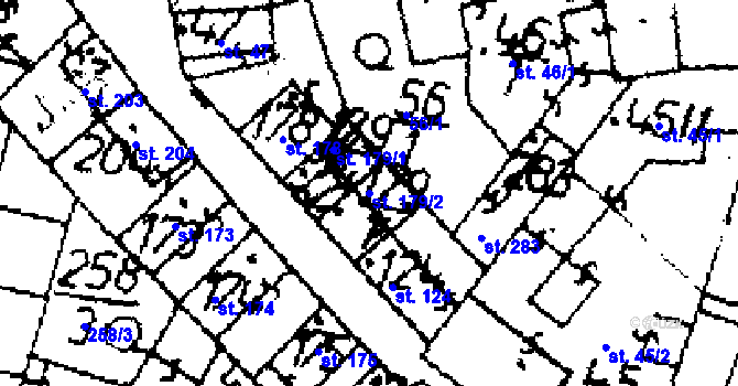 Parcela st. 179/2 v KÚ Zlonice, Katastrální mapa