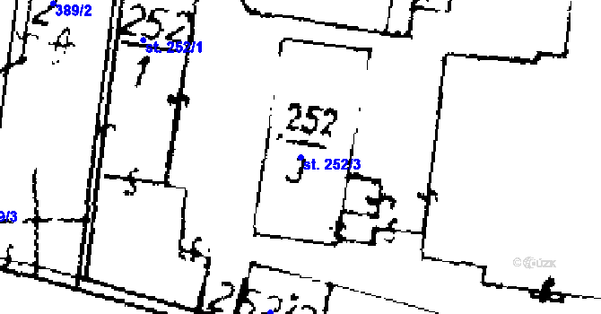 Parcela st. 252/3 v KÚ Zlonice, Katastrální mapa