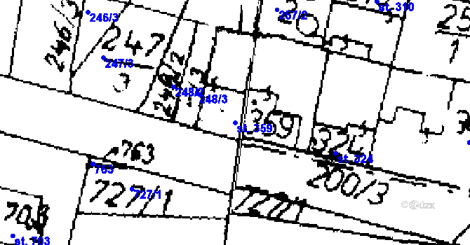 Parcela st. 359 v KÚ Zlonice, Katastrální mapa