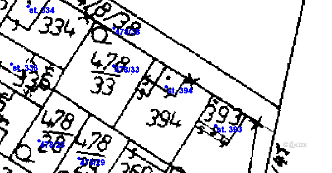 Parcela st. 394 v KÚ Zlonice, Katastrální mapa