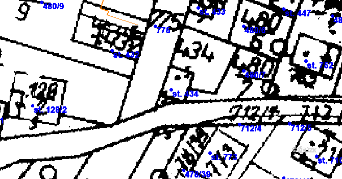 Parcela st. 434 v KÚ Zlonice, Katastrální mapa