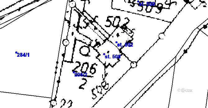 Parcela st. 508 v KÚ Zlonice, Katastrální mapa