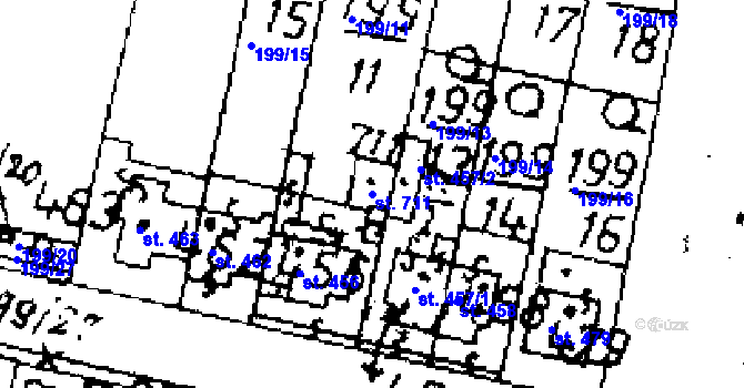 Parcela st. 711 v KÚ Zlonice, Katastrální mapa