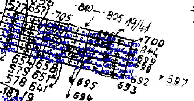 Parcela st. 742 v KÚ Zlonice, Katastrální mapa
