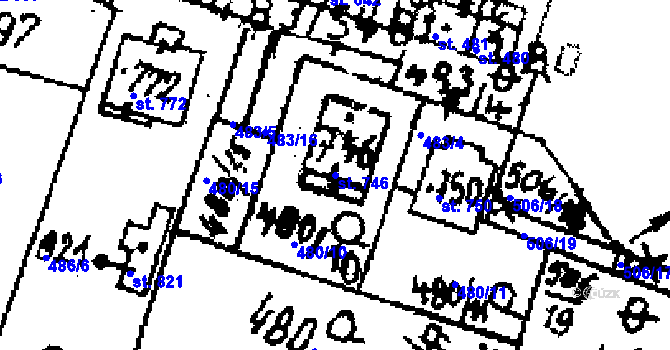 Parcela st. 746 v KÚ Zlonice, Katastrální mapa
