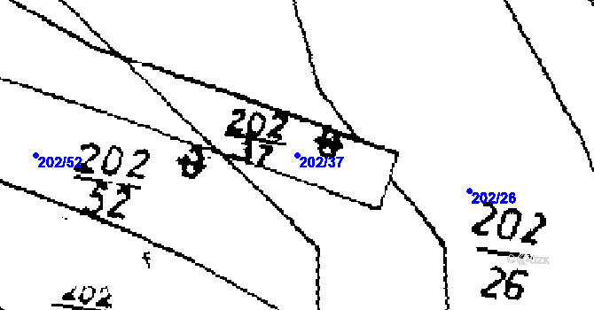 Parcela st. 202/37 v KÚ Zlonice, Katastrální mapa