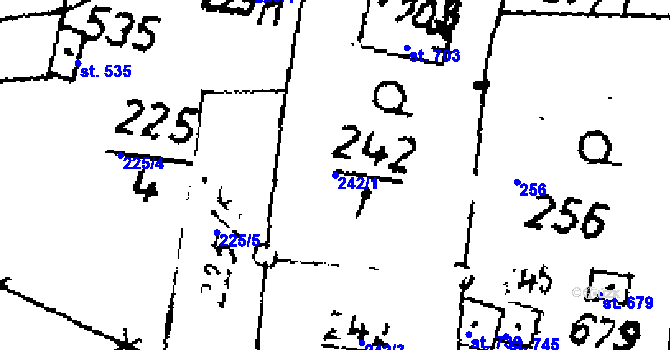 Parcela st. 242/1 v KÚ Zlonice, Katastrální mapa